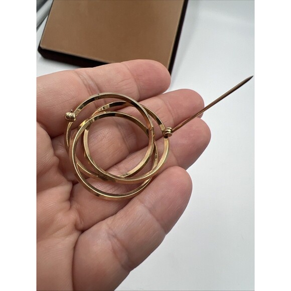Van Dell Vintage 1/20 12k GF Intertwined Infinity Rings Brooch Pin - Picture 7 of 9